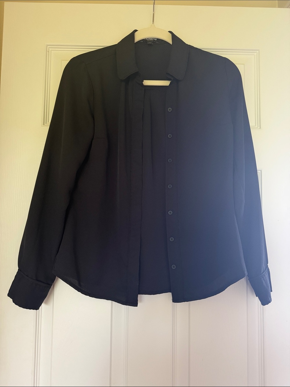 Express Portofino Black Button-Front Shirt